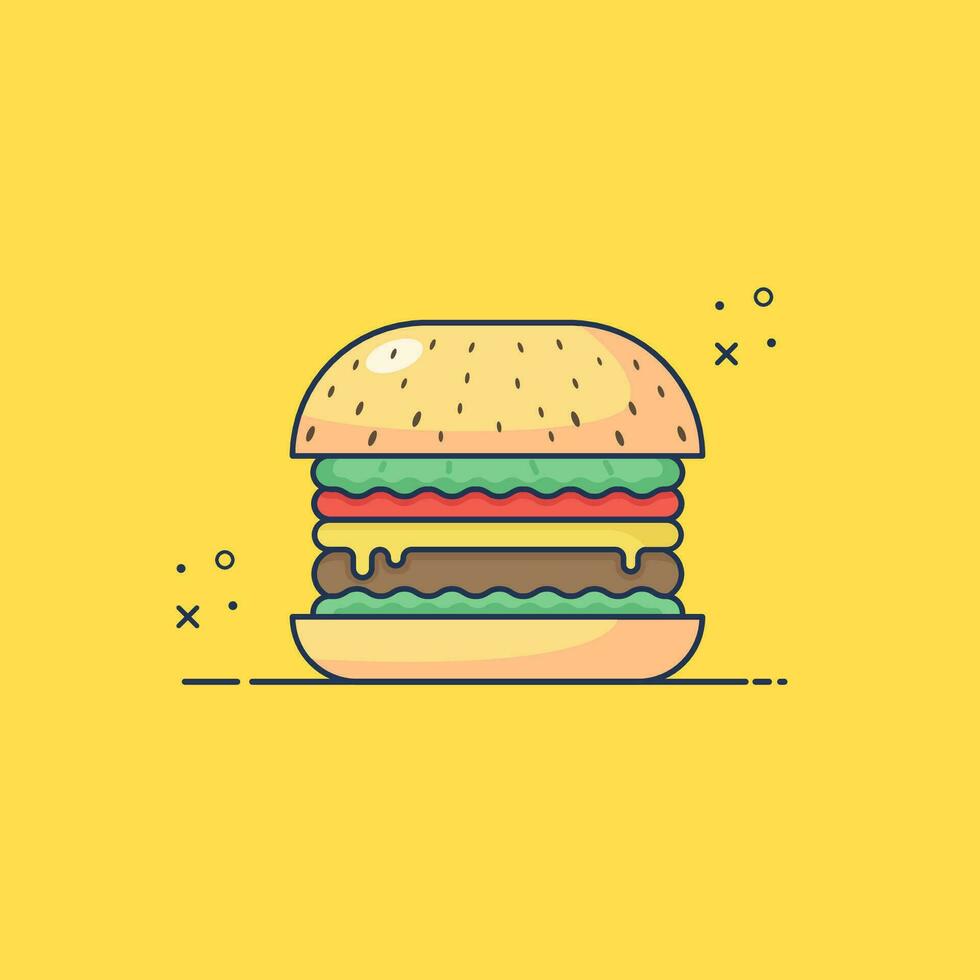 Burger icône plat conception moderne style vecteur