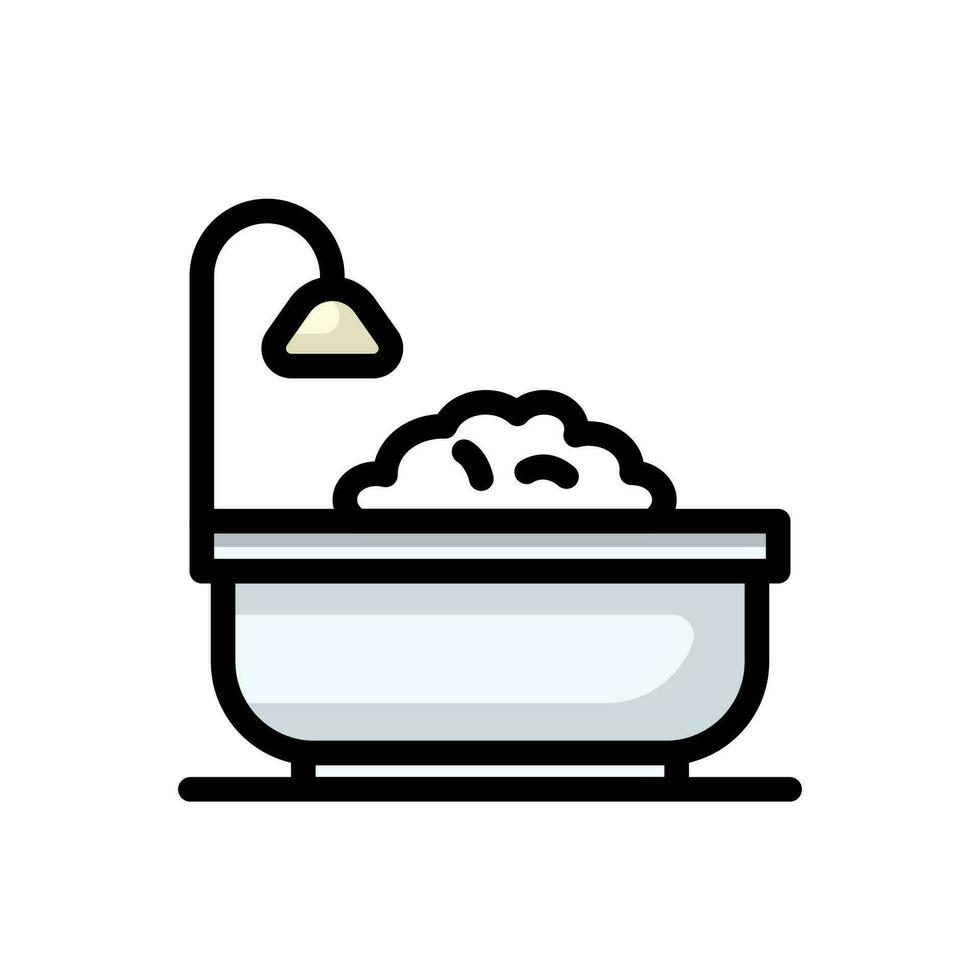 une baignoire et douche plat conception illustration adapté pour divers conception projets vecteur
