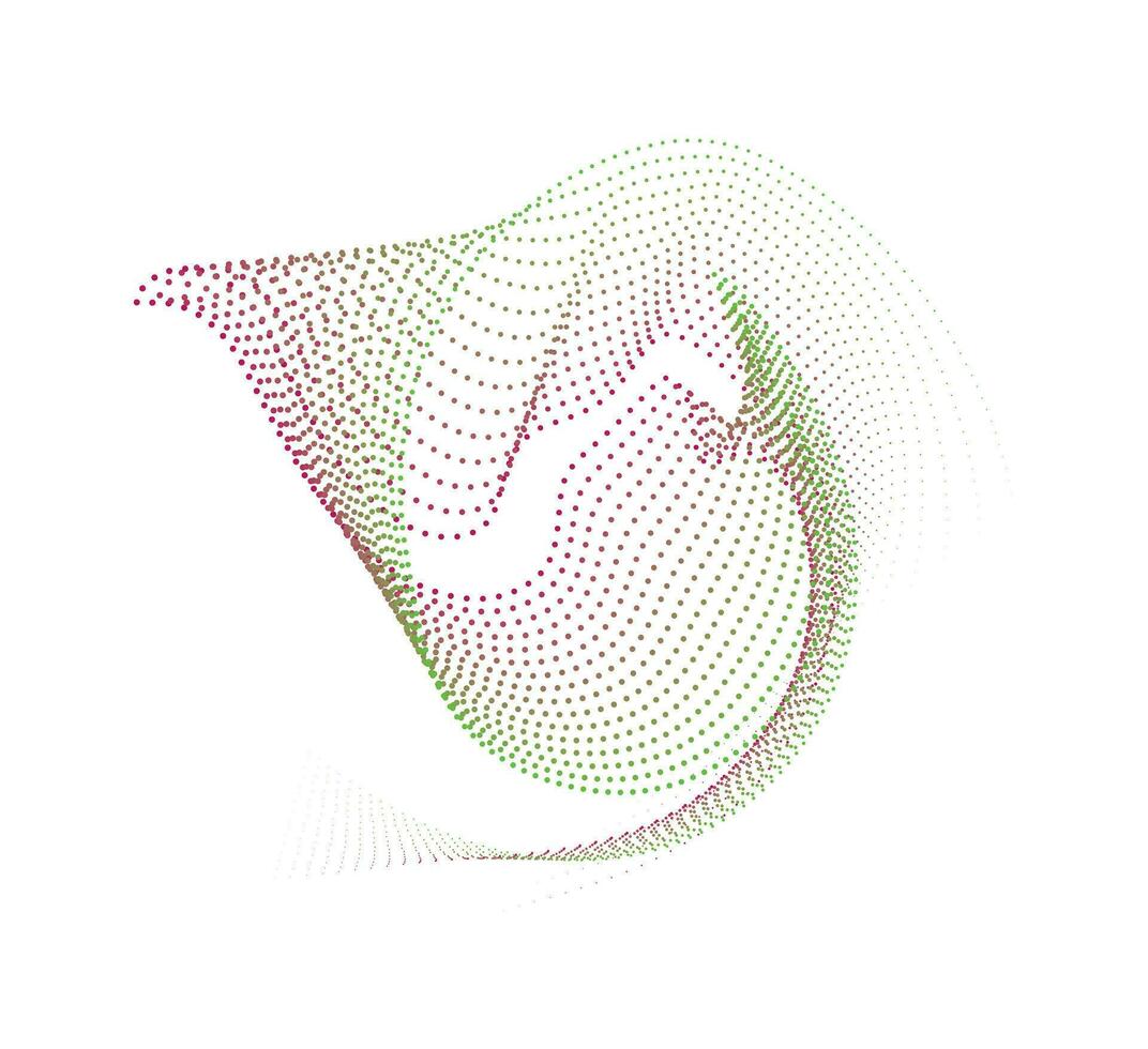 le escargot vert et rose point sur une blanc arrière-plan, abstrait Contexte avec cercles point modèle avec bleu et rose couleurs, point cmyk noir pente symbole logotype circulaire forme spirale vecteur