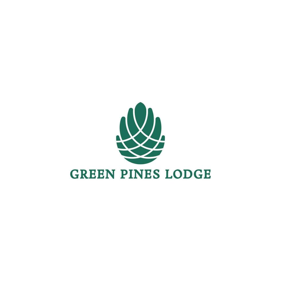vecteur logo avec un abstrait image de une vert pin cône logo appliqué pour luxe Montagne loge logo conception inspiration modèle