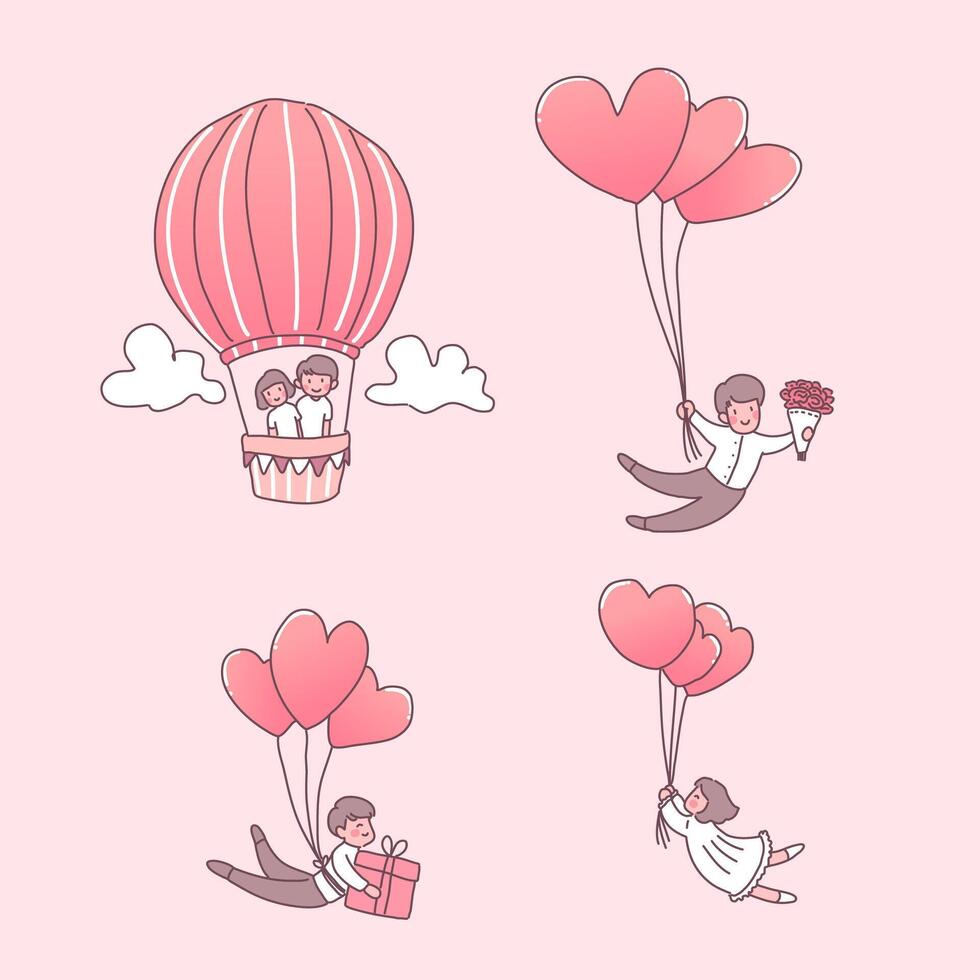 grand couple isolé amoureux, heureuse jeune fille et garçon amoureux, illustration vectorielle plane concept valentine en style cartoon vecteur