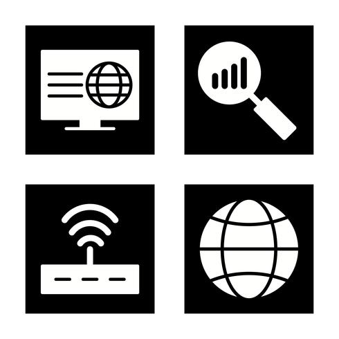 Ensemble d&#39;icônes d&#39;optimisation de moteur de recherche vecteur référencement