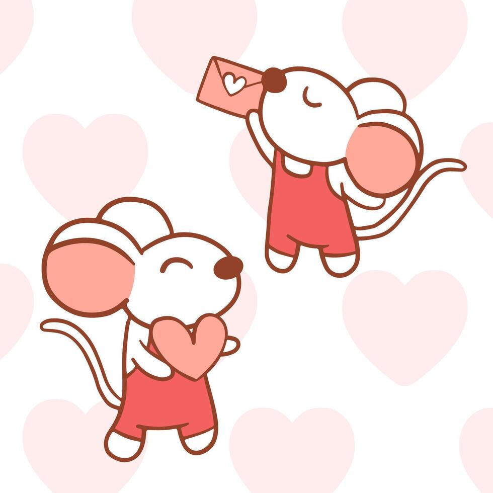 grand isolé dessinés à la main cartoon vector character design couple d'animaux amoureux, doodle style valentine concept télévision vector illustration