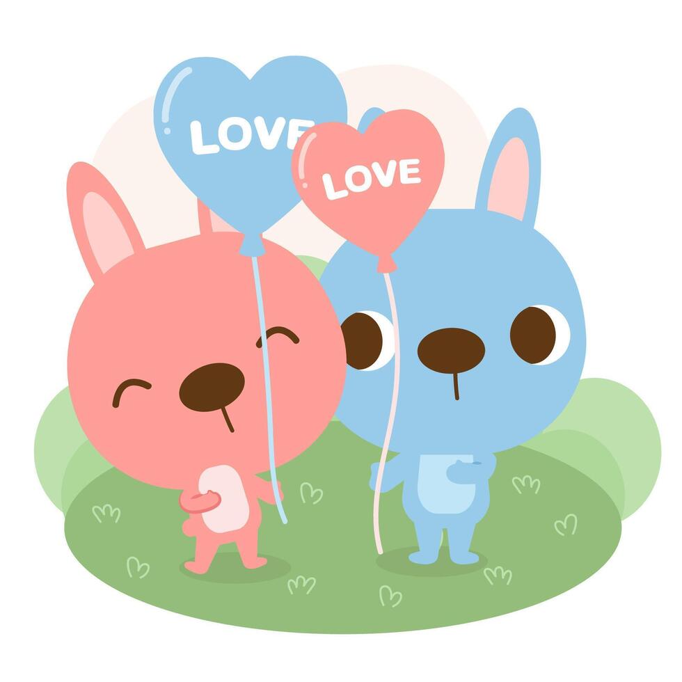 grand isolé dessinés à la main cartoon vector character design couple d'animaux amoureux, doodle style valentine concept télévision vector illustration