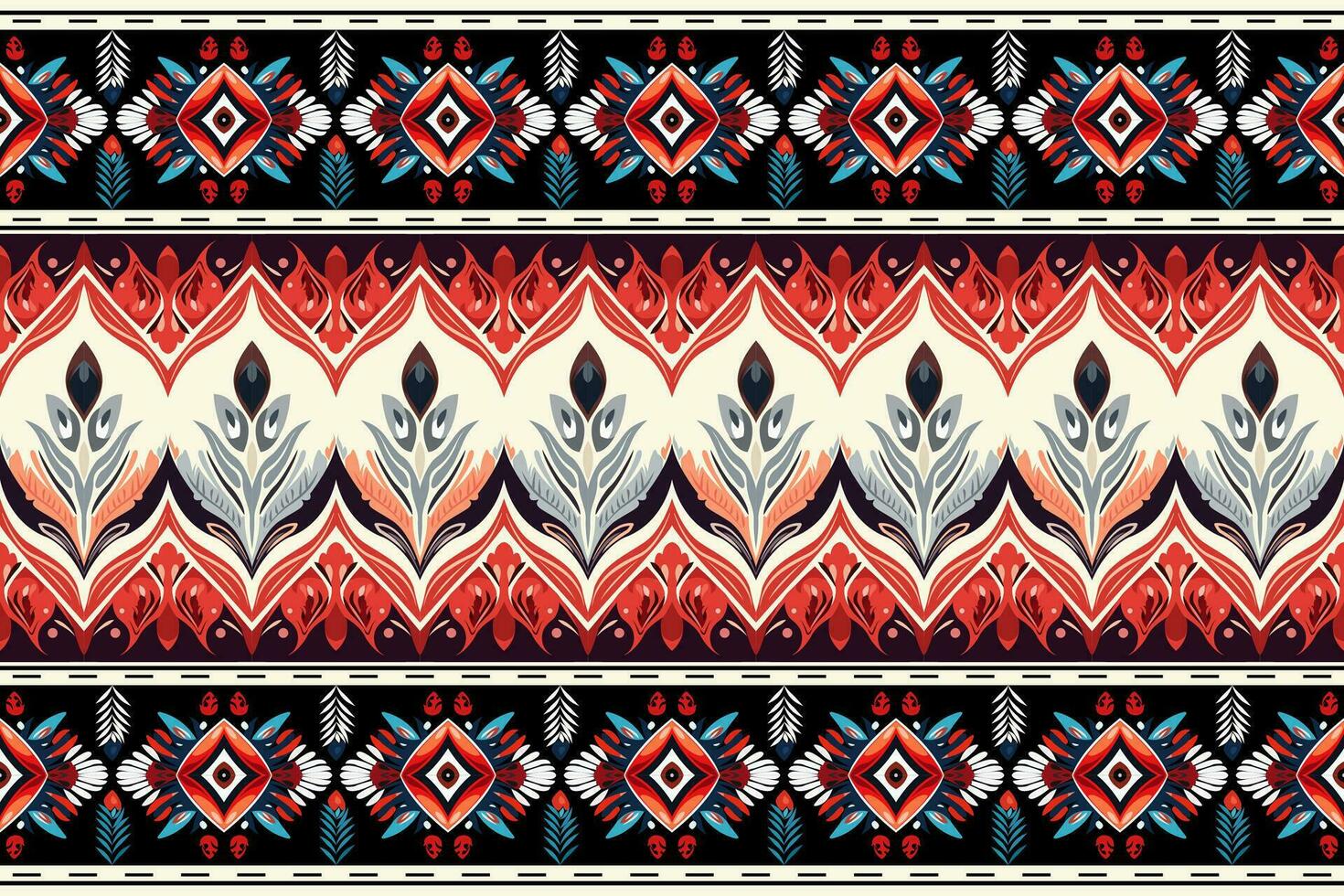 abstrait ethnique frontière motifs conception. aztèque en tissu textile mandala décoratif. tribal originaire de motif traditionnel broderie vecteur Contexte