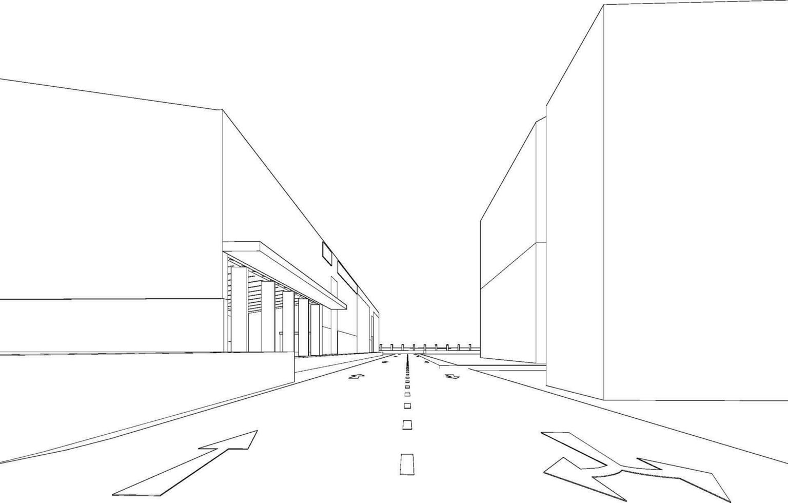 3d illustration de industriel bâtiment vecteur