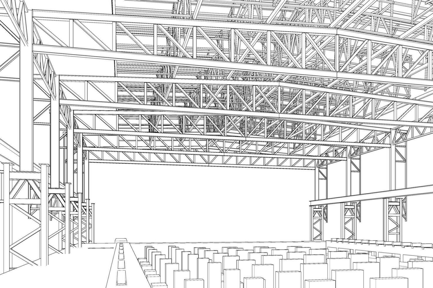 3d illustration de bâtiment structure vecteur