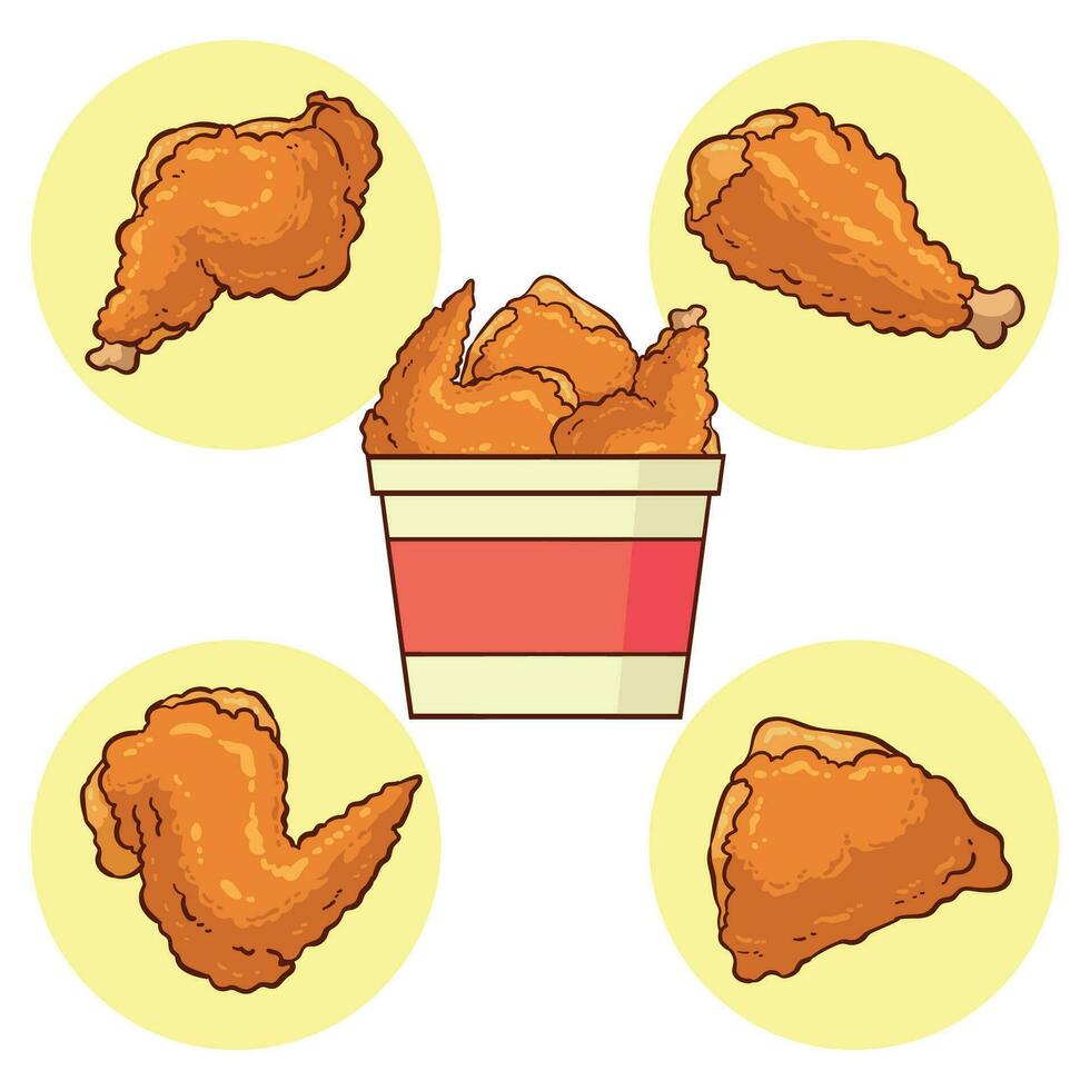 illustration vectorielle de poulet frit vecteur