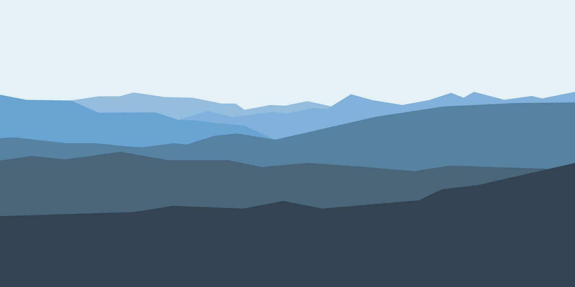 abstrait foncé bleu Montagne vue paysage vecteur