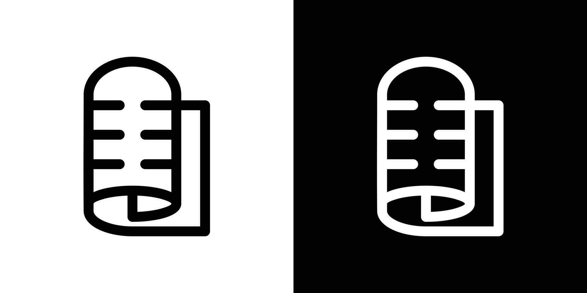 logo conception inspiré par une microphone combiné avec papier et fabriqué dans une minimaliste ligne style. vecteur