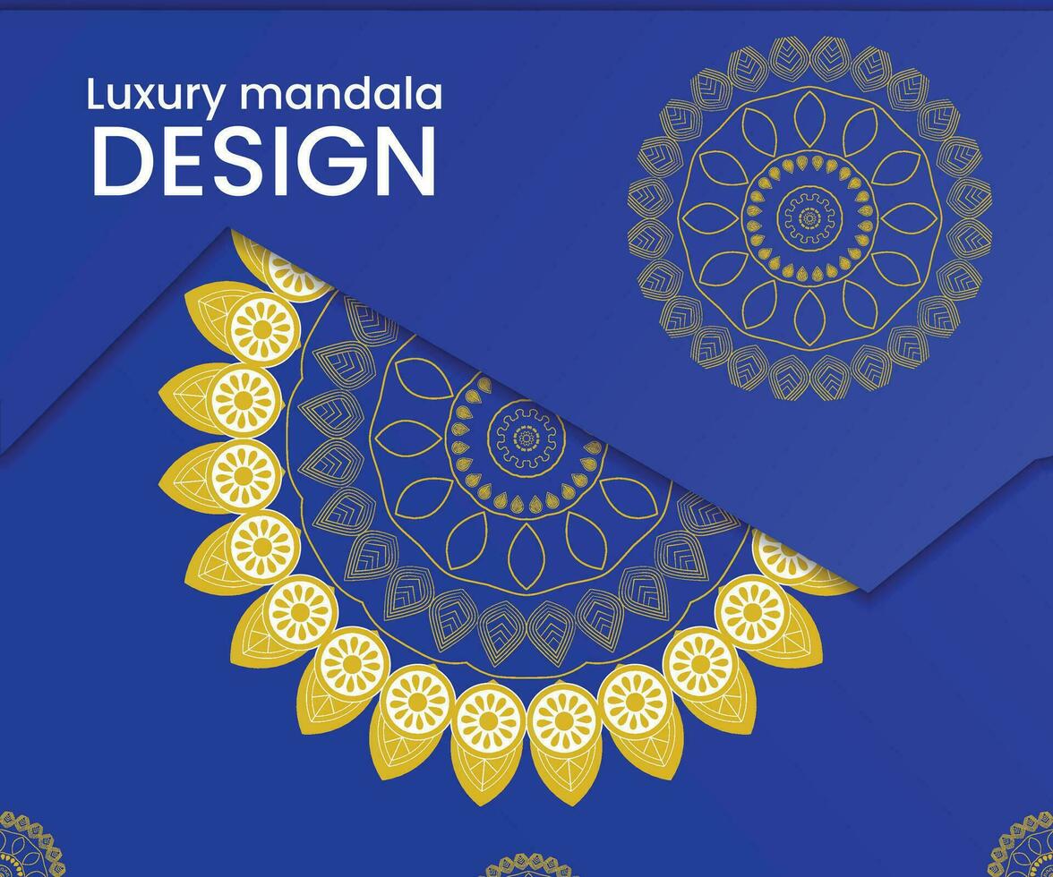 fond de mandala de luxe avec motif arabesque doré style islamique oriental oriental. mandala décoratif de style ramadan. mandala pour impression, affiche, couverture, brochure, dépliant, bannière vecteur