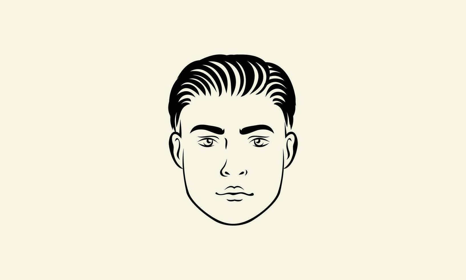 ligne art homme visage logo vecteur