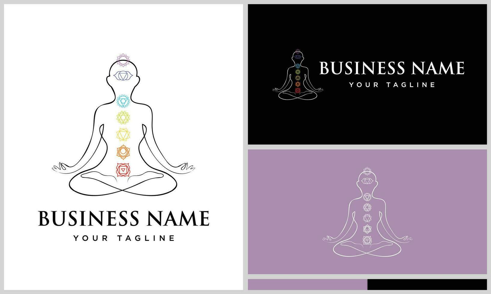 ligne art yoga logo conception vecteur