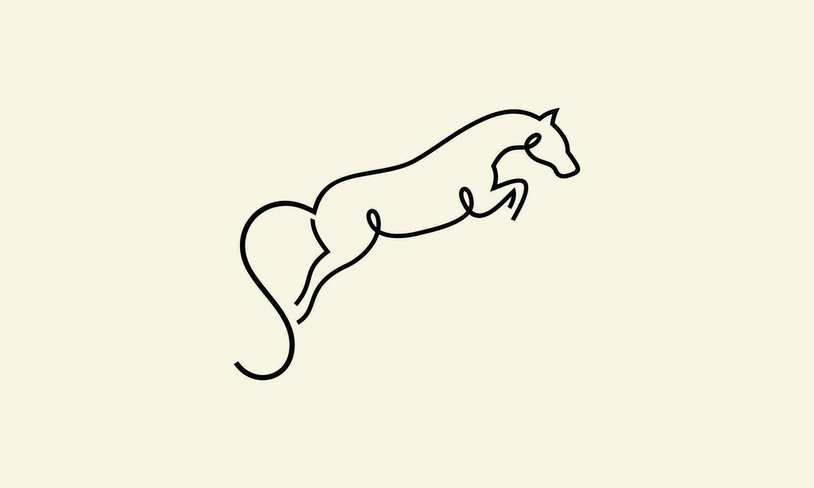 ligne art cheval sauter logo vecteur