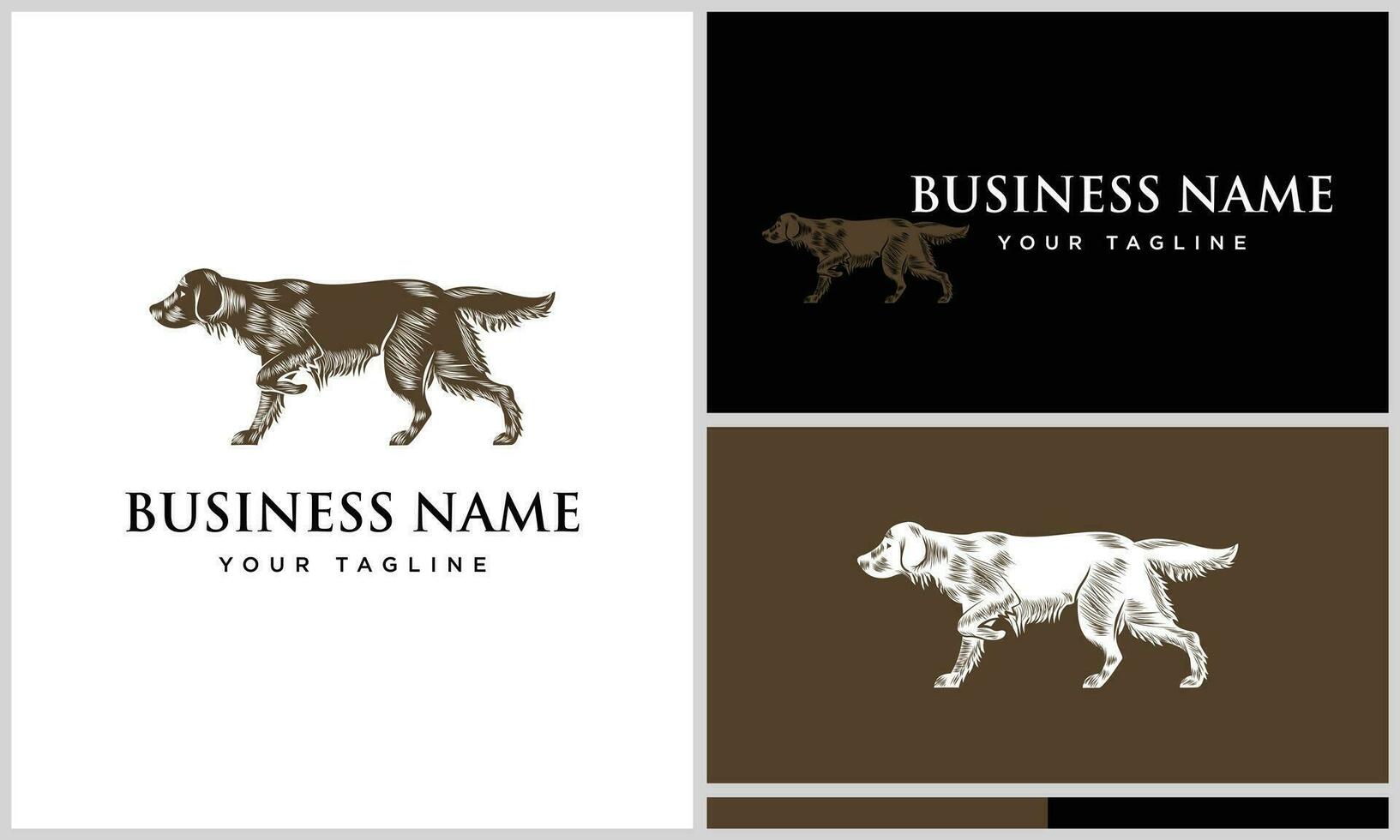 silhouette Labrador chasse logo modèle vecteur