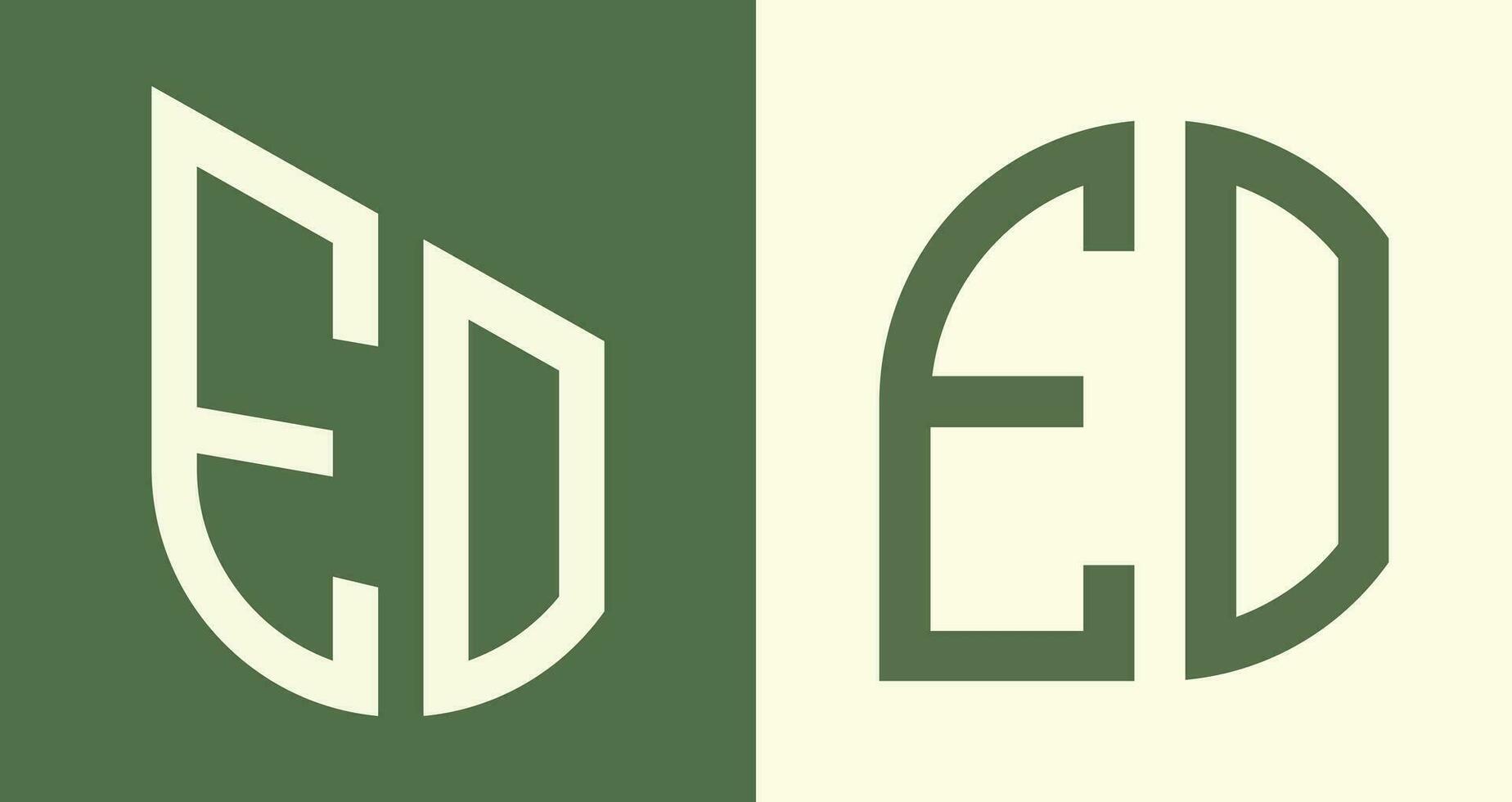 ensemble de conceptions de logo eo lettres initiales simples créatives. vecteur