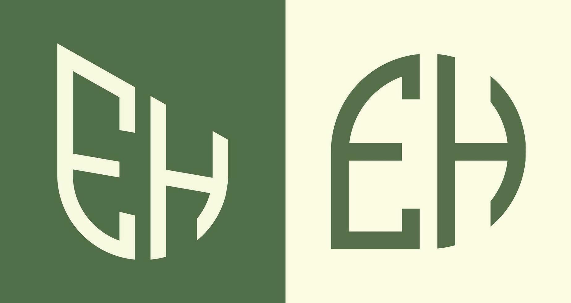 ensemble de conceptions de logo eh lettres initiales simples créatives. vecteur