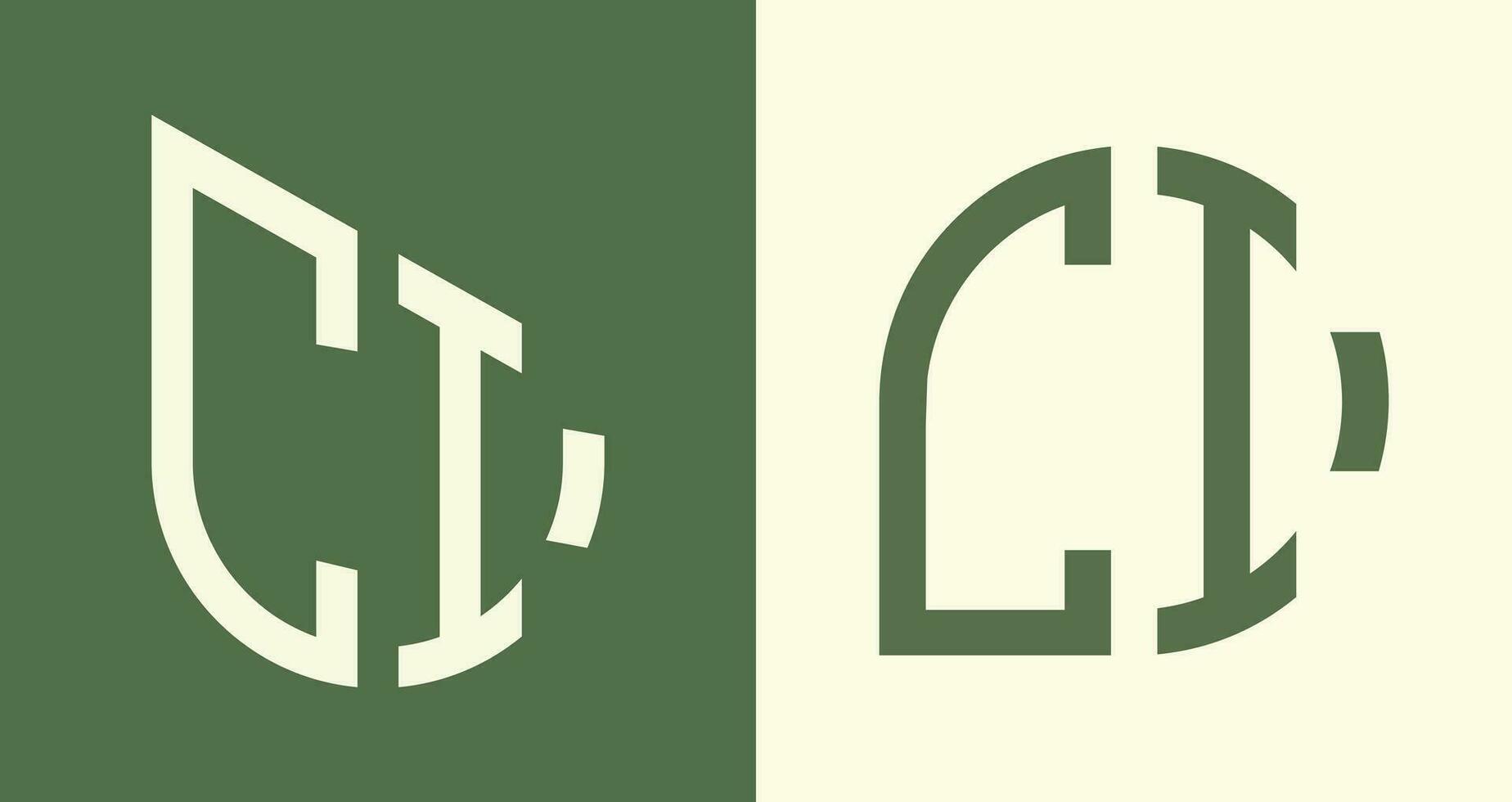 ensemble de conceptions de logo ci de lettres initiales simples créatives. vecteur
