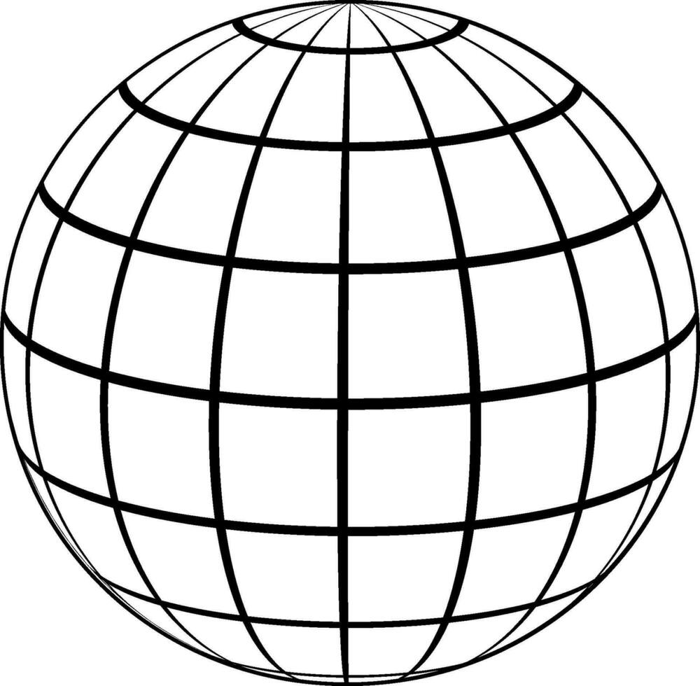 sphères globe Terre la grille horizontalement verticalement, latitude longitude. vecteur globe