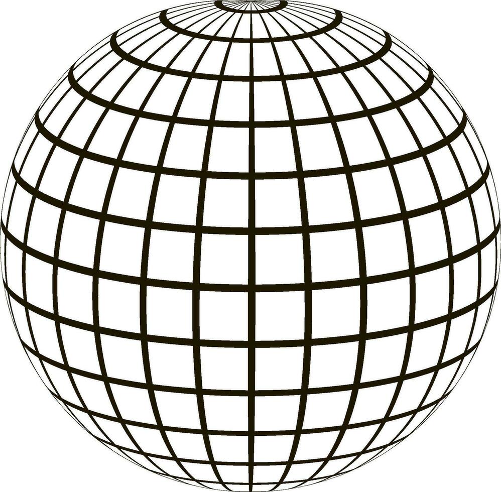 3d globe coordonner la grille méridien parallèle, champ lignes méridien parallèle vecteur
