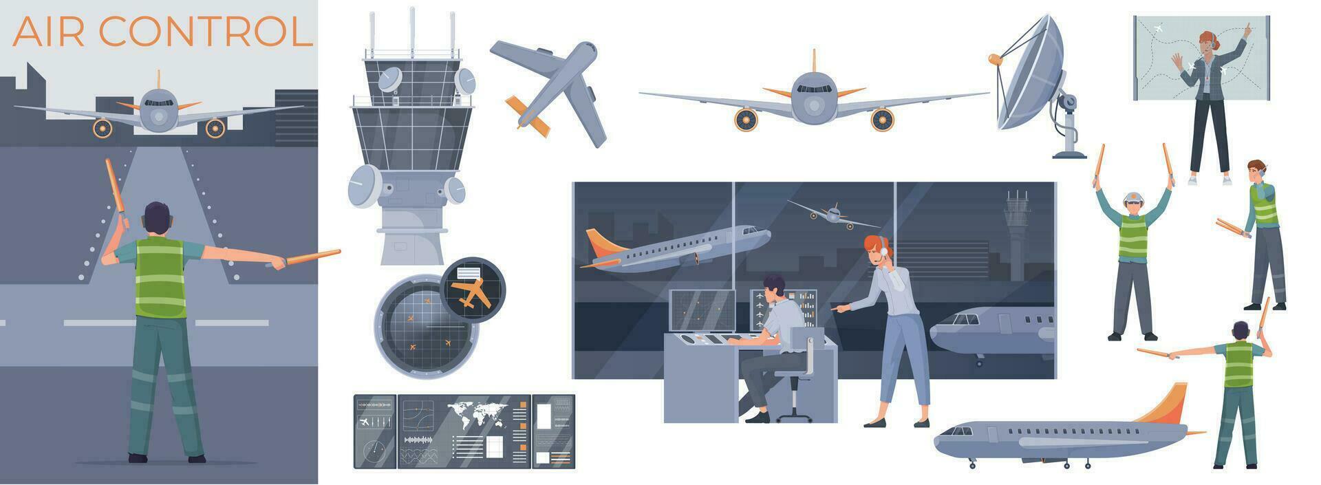 air circulation contrôle ensemble vecteur