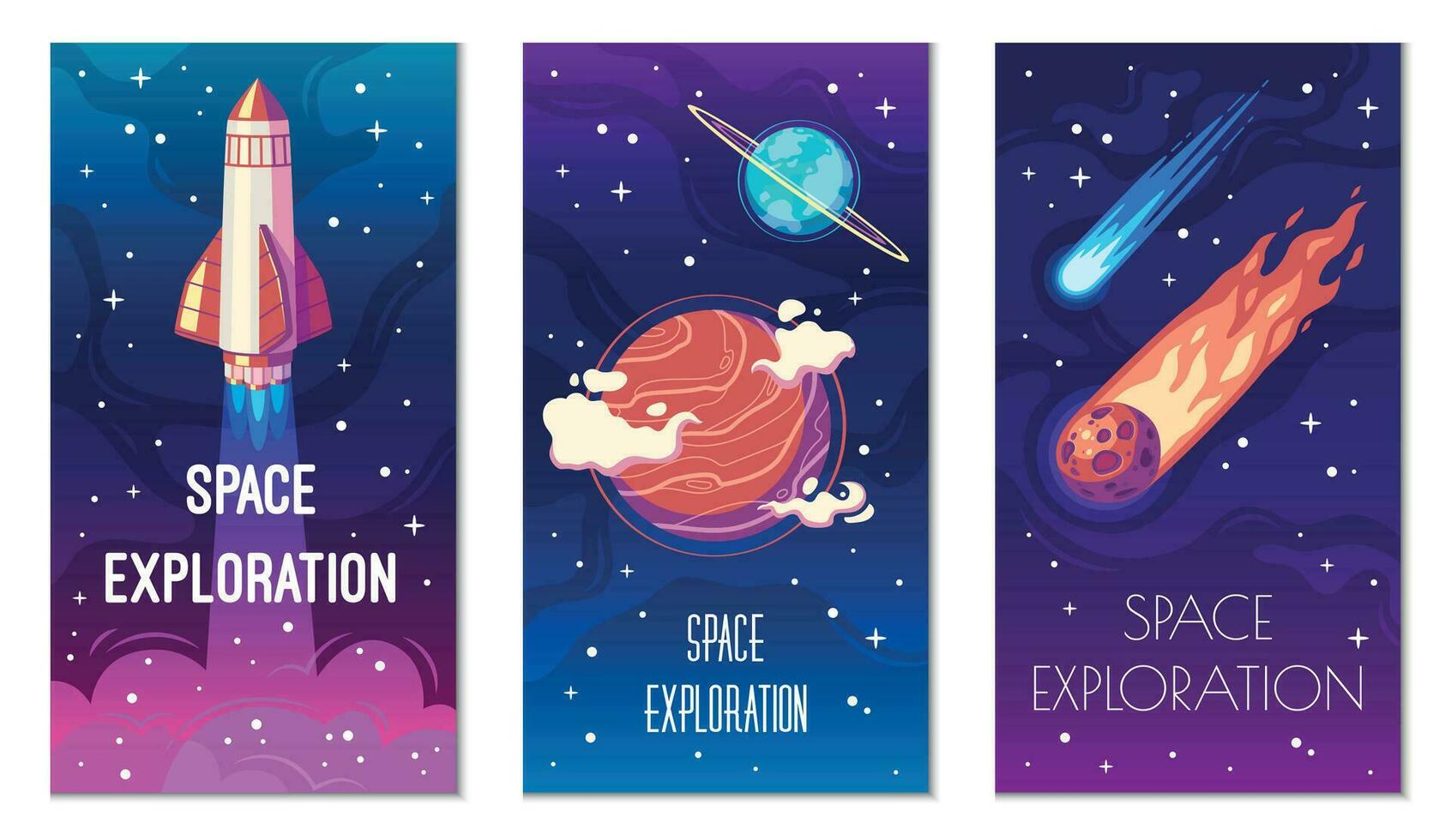 espace exploration affiches vecteur