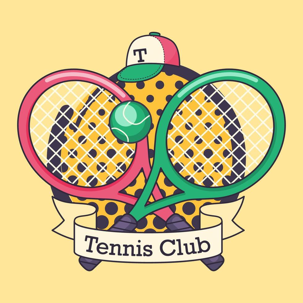 logo vectoriel de club de tennis. ensemble d'icônes de tennis. objets de sport. éléments et symboles simples. icônes pour votre conception.