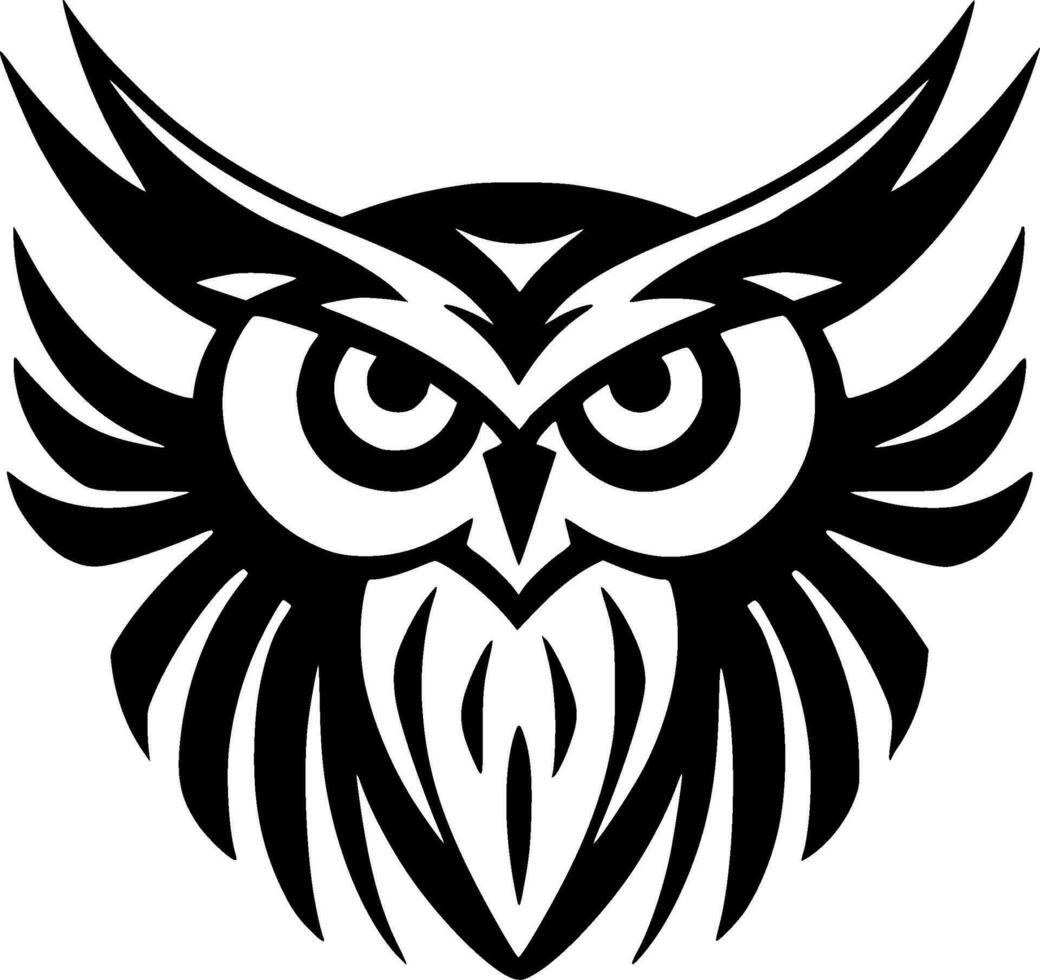 hibou, noir et blanc vecteur illustration