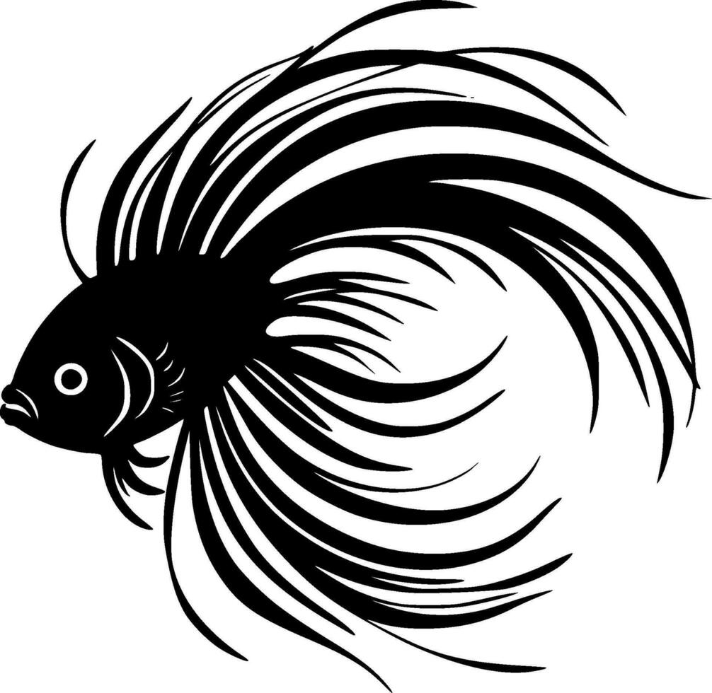 poisson, noir et blanc vecteur illustration