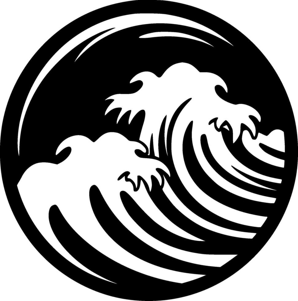 vagues - minimaliste et plat logo - vecteur illustration