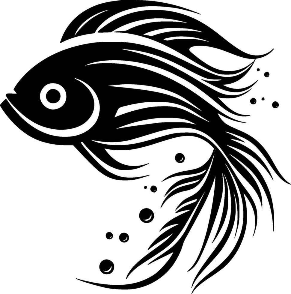 poisson - minimaliste et plat logo - vecteur illustration