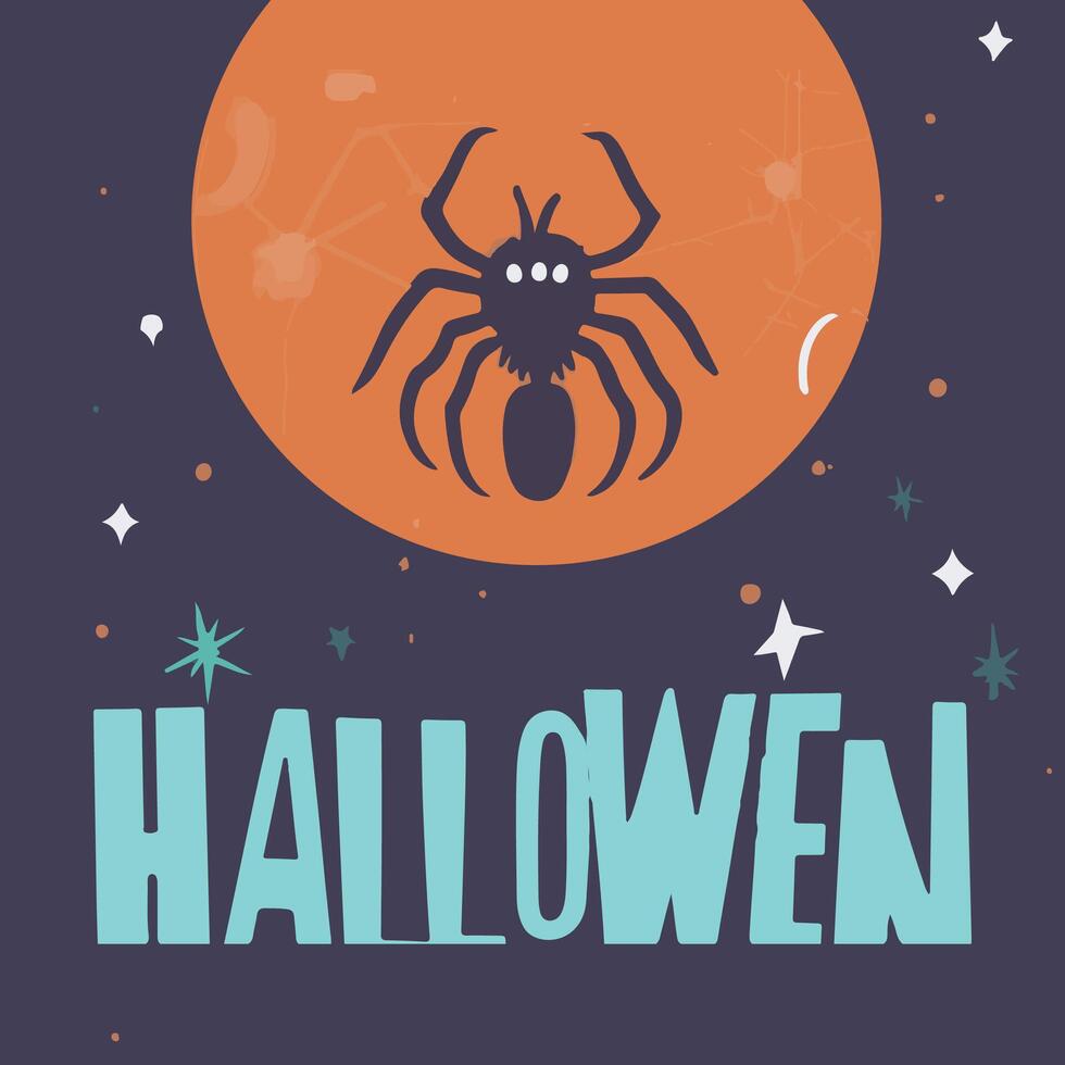 content Halloween typographie affiche et élément conception vecteur