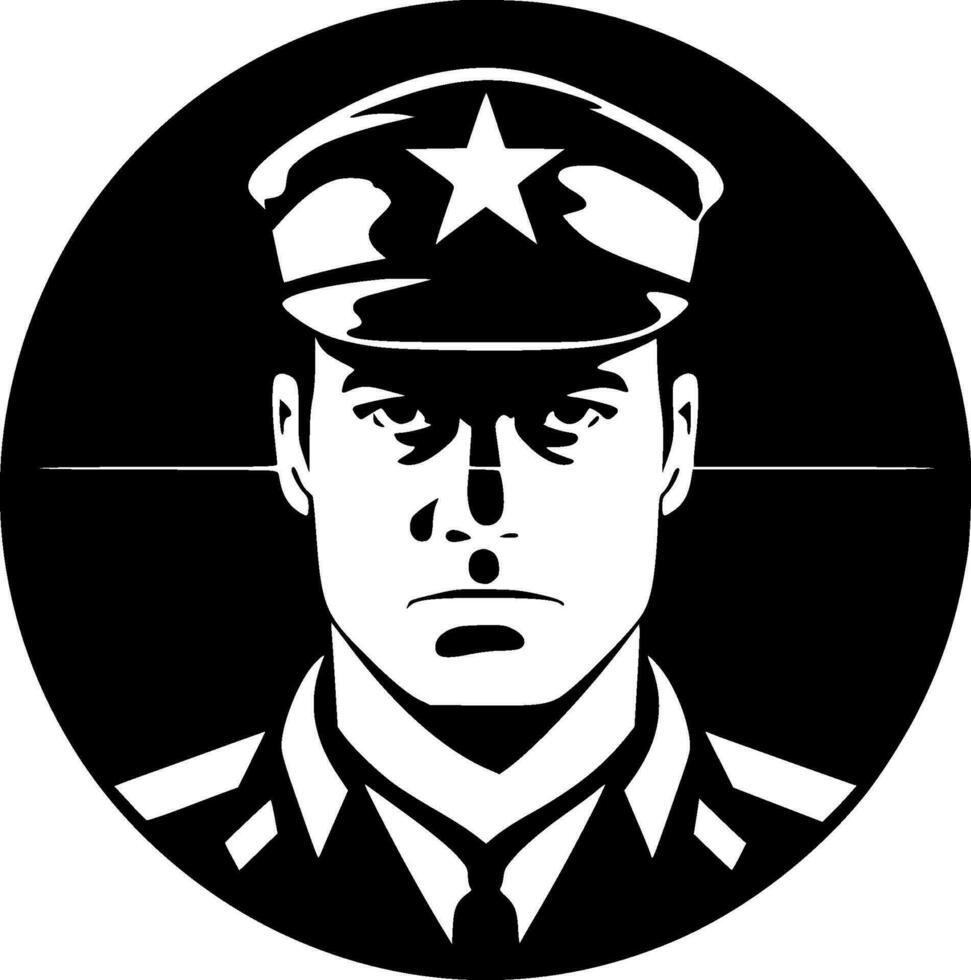 militaire, noir et blanc vecteur illustration