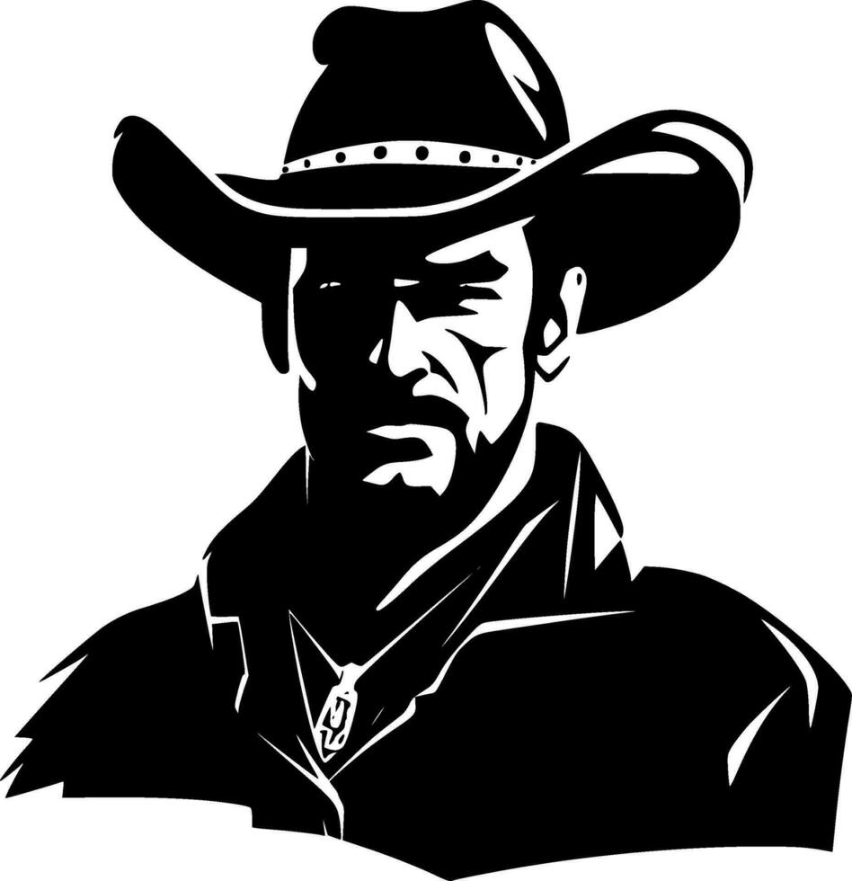 cow-boy - minimaliste et plat logo - vecteur illustration