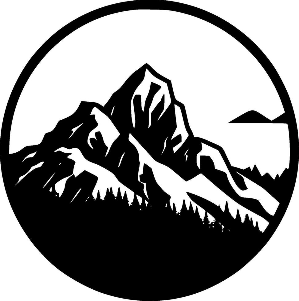 montagnes - minimaliste et plat logo - vecteur illustration