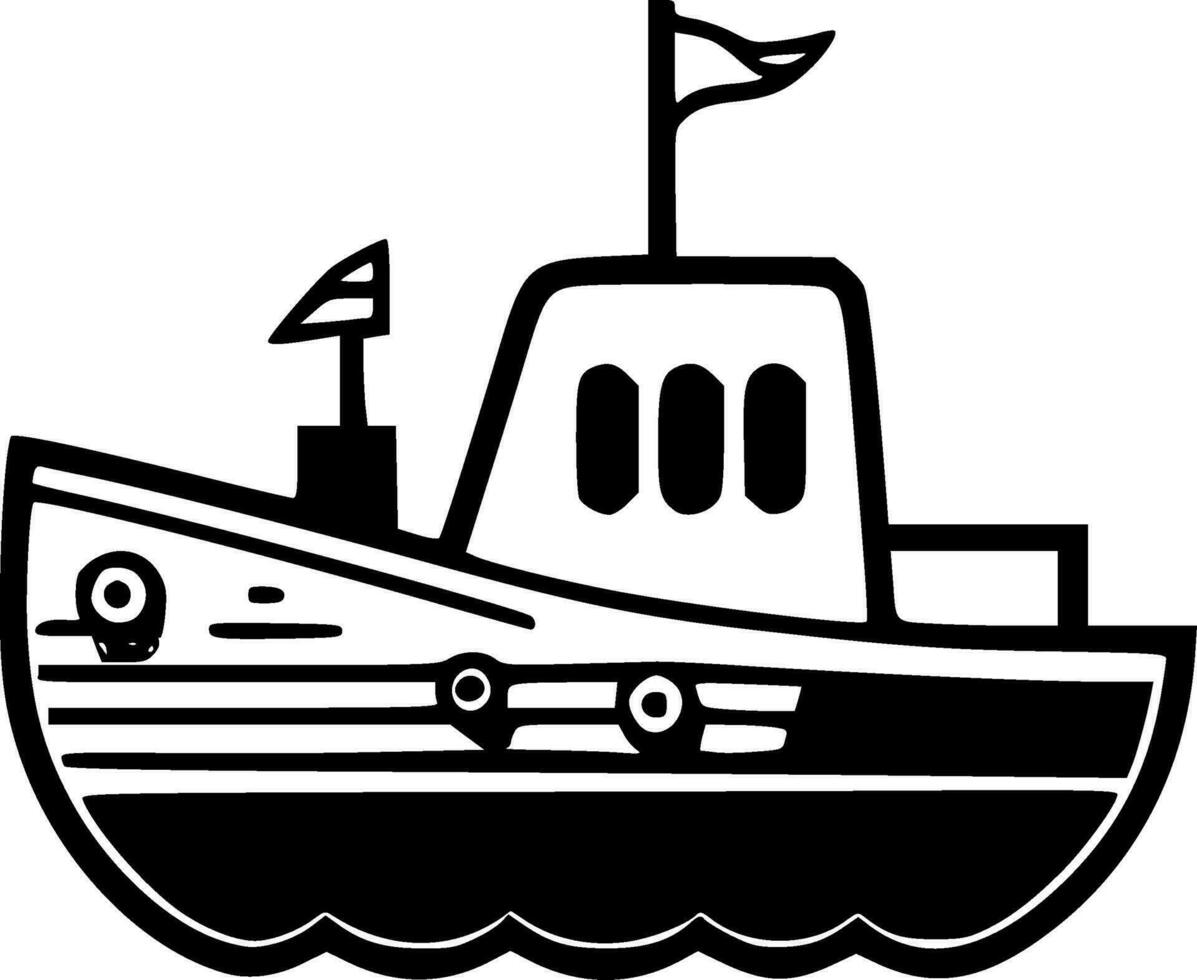 bateau, minimaliste et Facile silhouette - vecteur illustration
