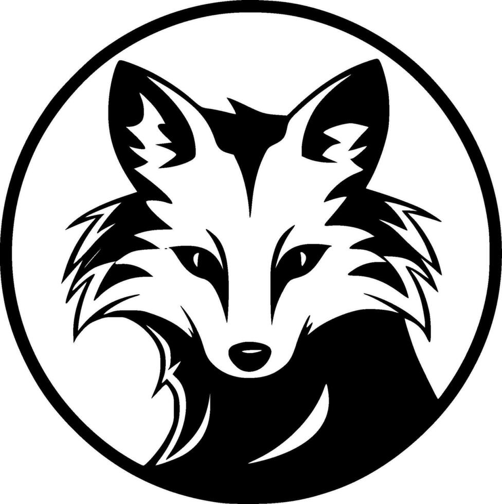 Renard, noir et blanc vecteur illustration