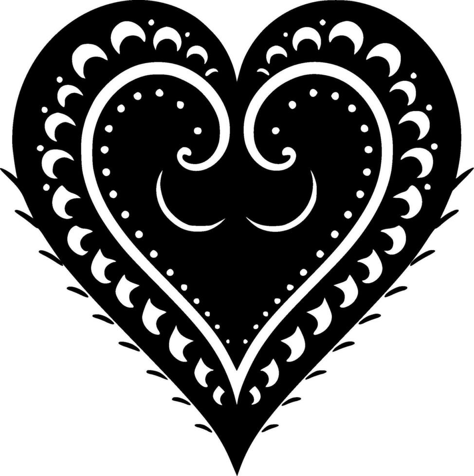 ouvert cœur, noir et blanc vecteur illustration