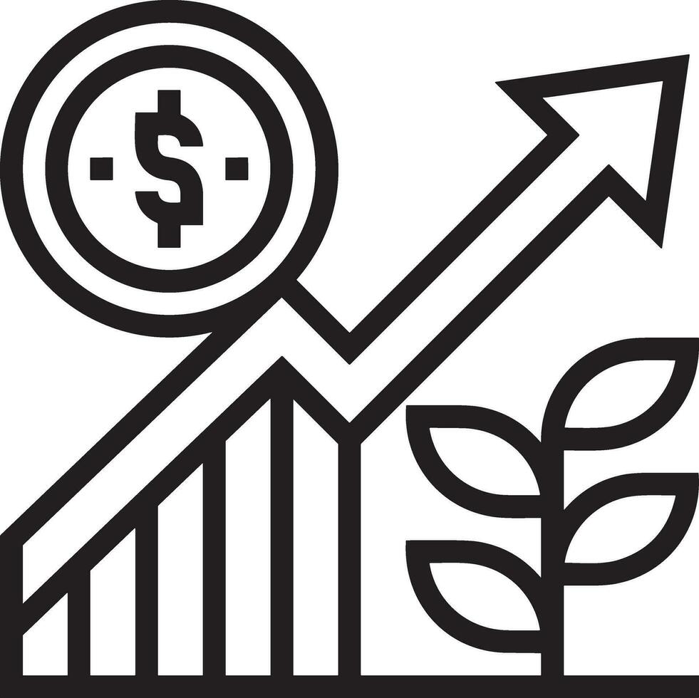 croissance affaires icône symbole vecteur image. illustration de le le progrès contour infographie stratégie développement conception image