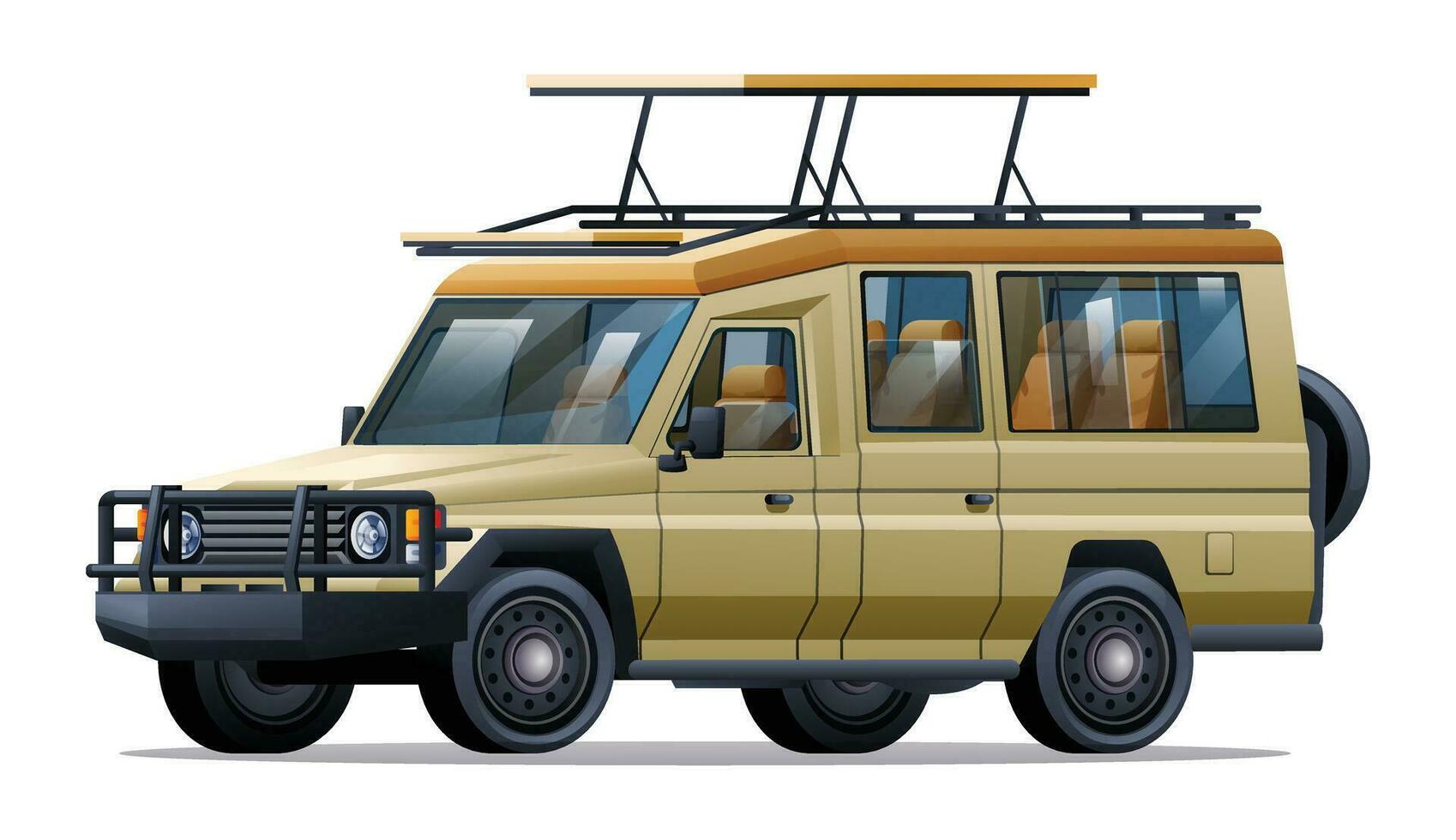 safari voiture vecteur illustration isolé sur blanc Contexte