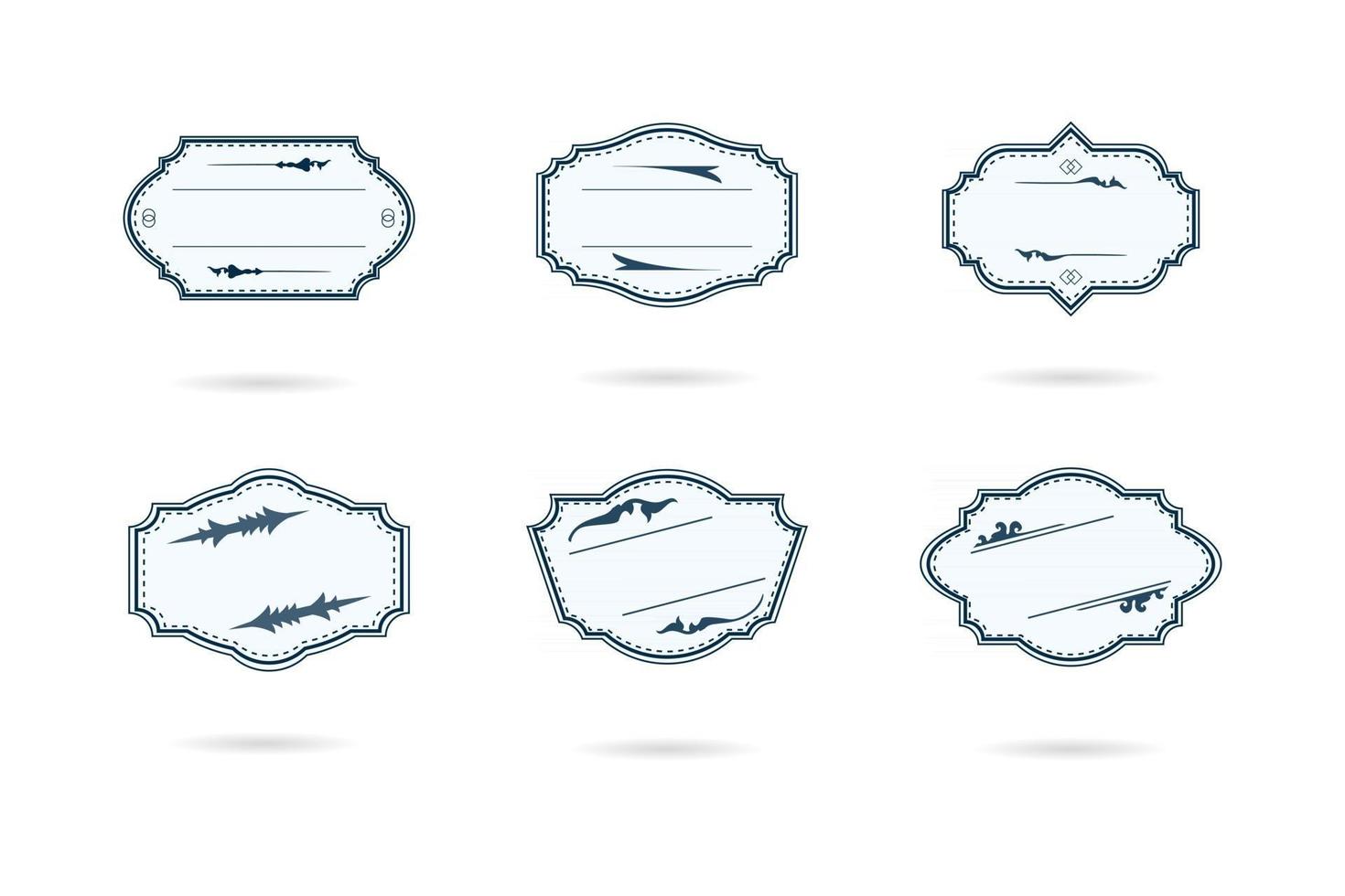 Ensemble de badges et d'étiquettes vintage rétro vierges sur une illustration vectorielle de fond blanc vecteur