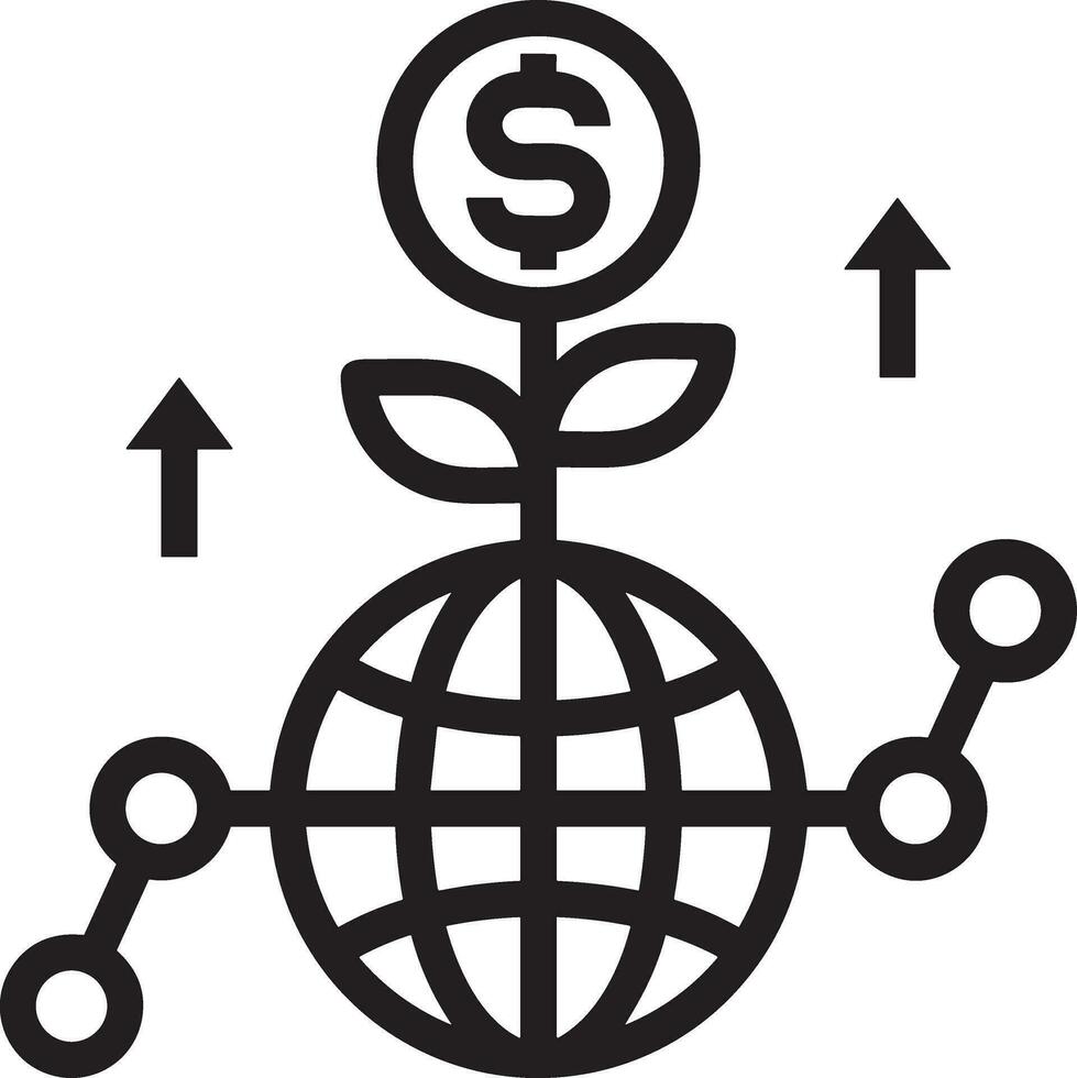 croissance affaires icône symbole vecteur image. illustration de le le progrès contour infographie stratégie développement conception image