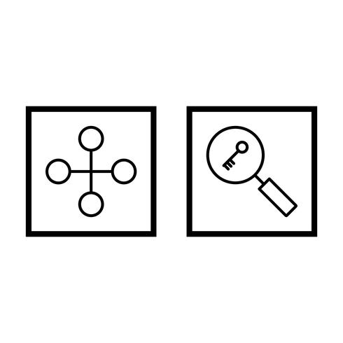 Ensemble d&#39;icônes d&#39;optimisation de moteur de recherche vecteur référencement