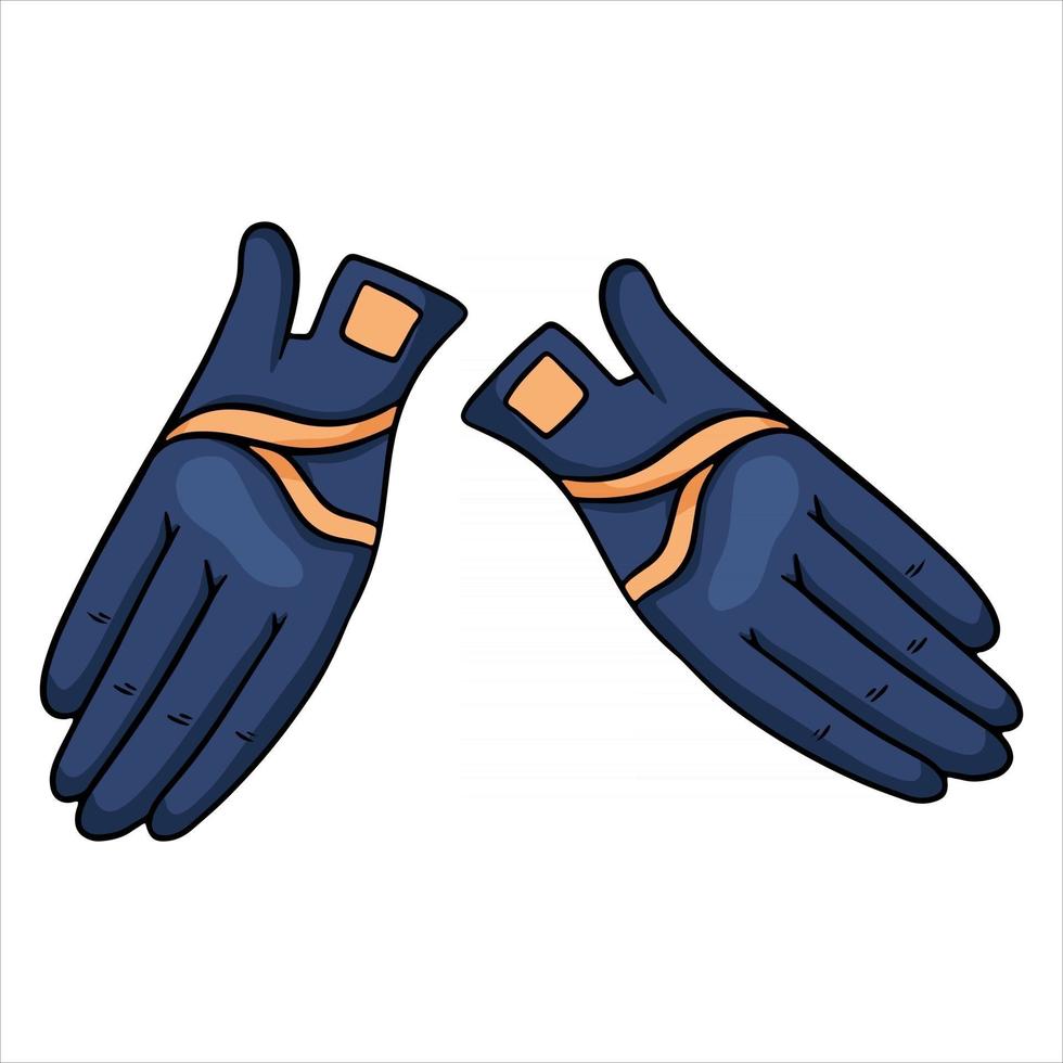 vêtements de cavalier de tenue pour illustration de gants de jockey en style cartoon vecteur