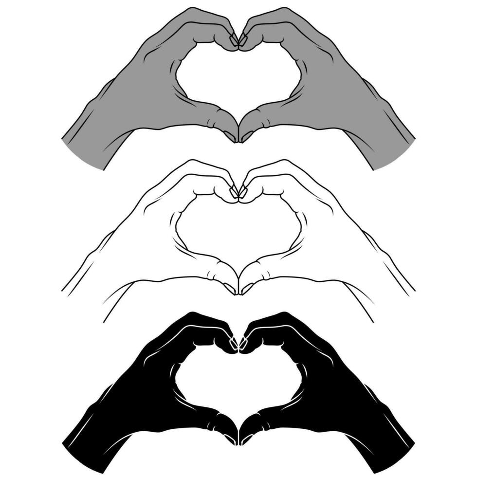 vecteur conception de mains formant une cœur comme une symbole de l'amour
