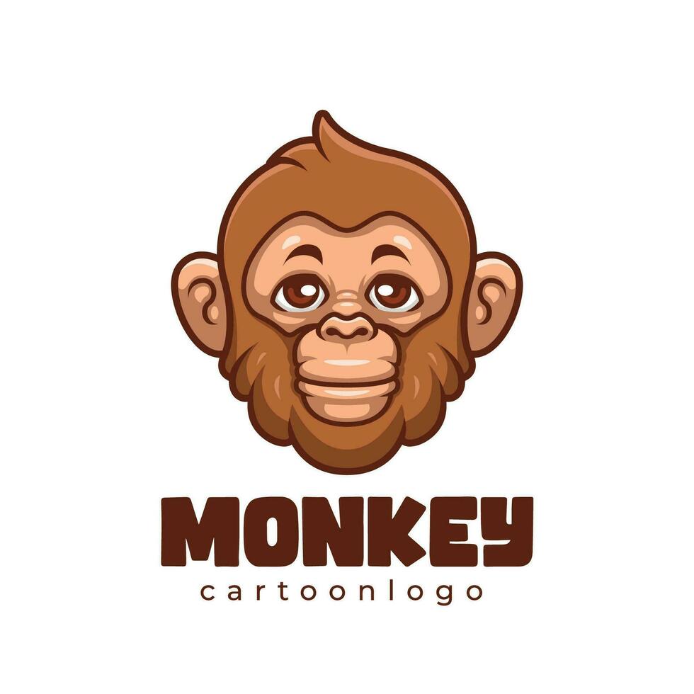 singe dessin animé mascotte logo conception vecteur