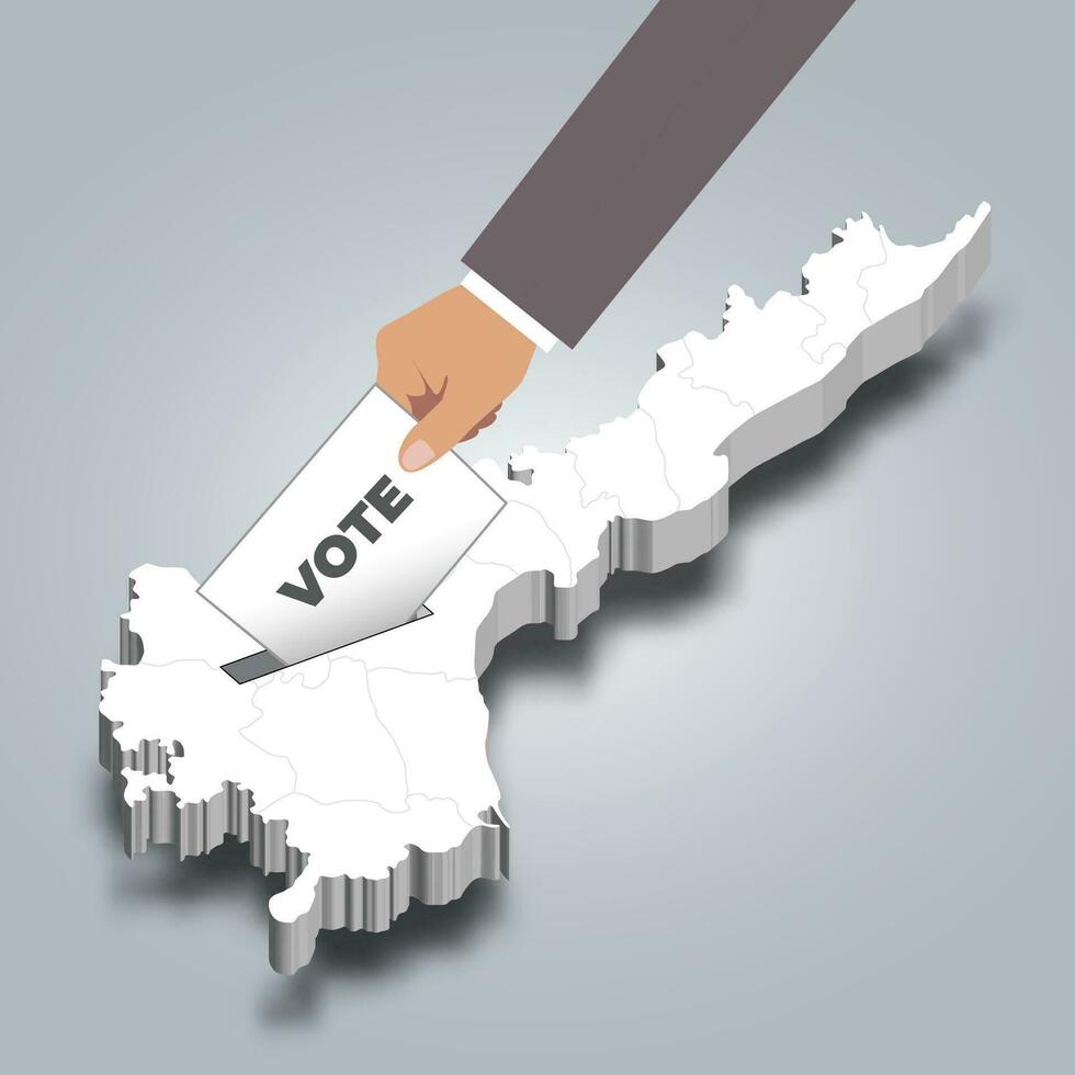 Andhra Pradesh élection, moulage voter pour Andhra pradesh, Etat de Inde vecteur