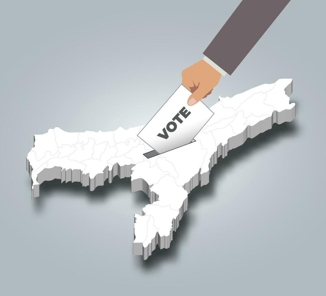 assam élection, moulage voter pour Assam, Etat de Inde vecteur