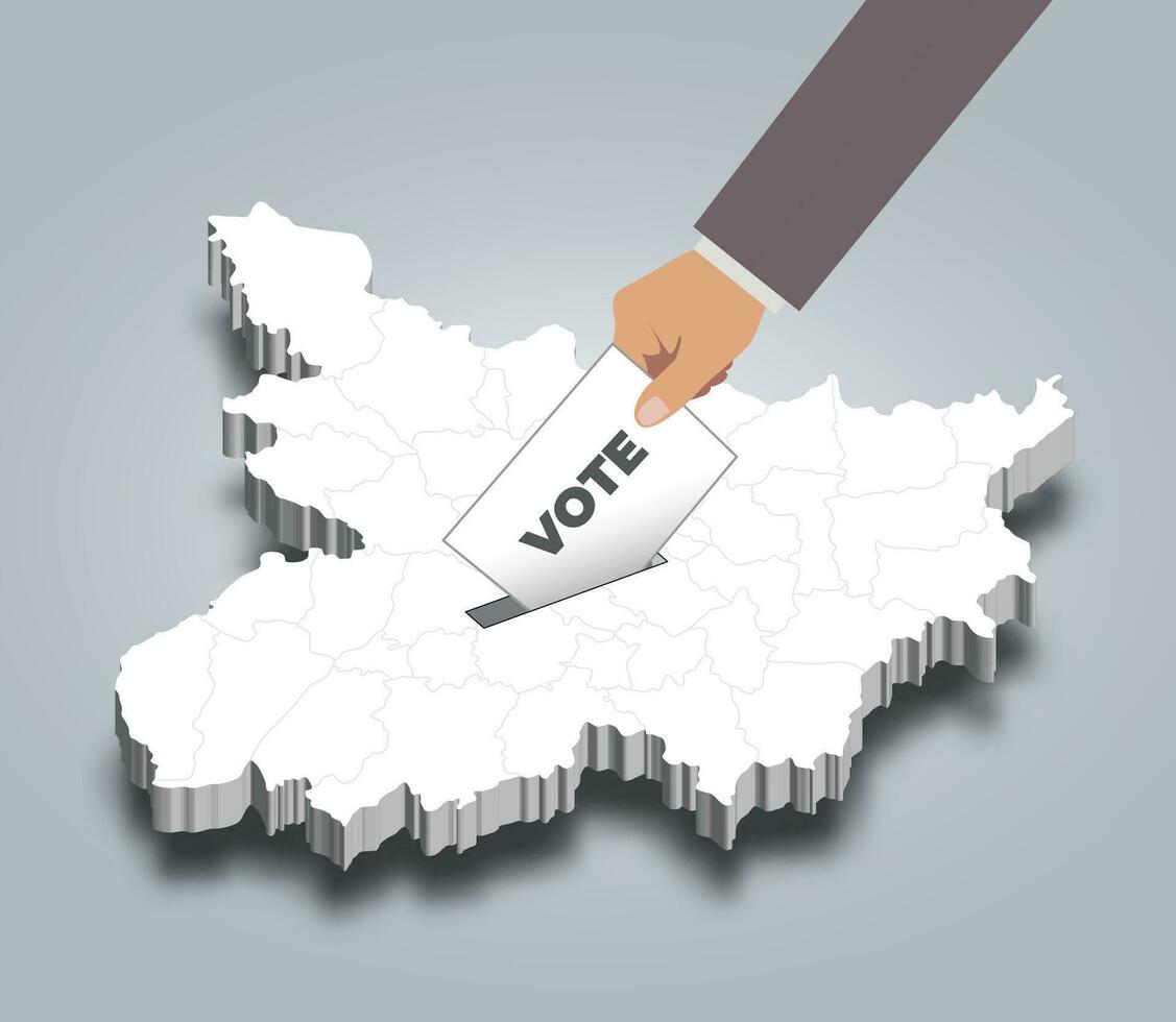bihar élection, moulage voter pour Bihar, Etat de Inde vecteur