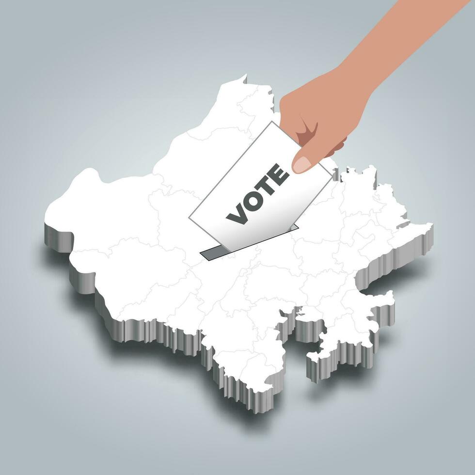 Rajasthan élection, moulage voter pour rajasthan, Etat de Inde vecteur
